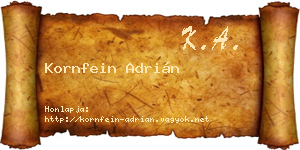 Kornfein Adrián névjegykártya